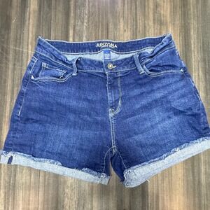Arizona Denim Jean‎ Shorts Cuffed Hem Dark Wash Casual Everyday Size 13